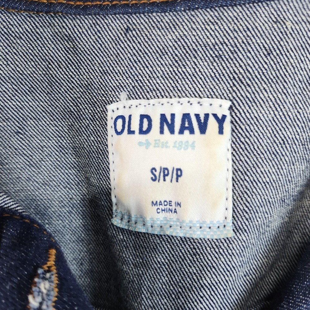 Old Navy Jacket Womens Petite Small Blue Denim Button Front Pockets Classic - Picture 4 of 10